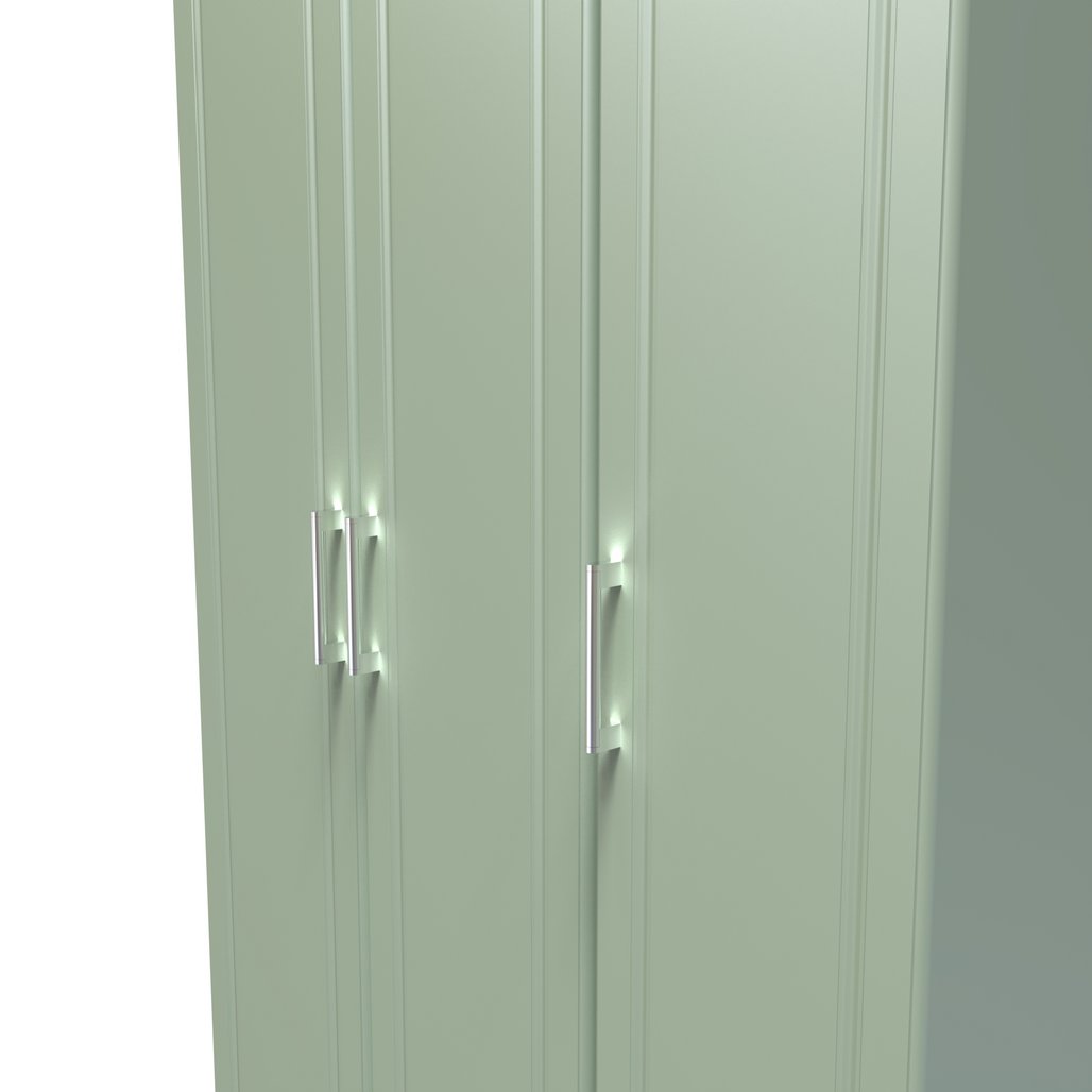 Kent Tall 3 Door Triple Wardrobe with Oak Top