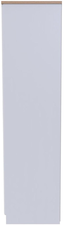 Kent Tall Mirrored 3 Door Triple Wardrobe with Oak Top