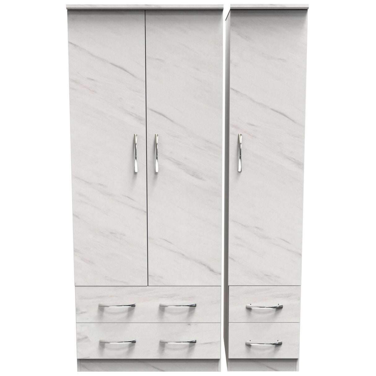 Avon 4 Drawer 3 Door Triple Wardrobe