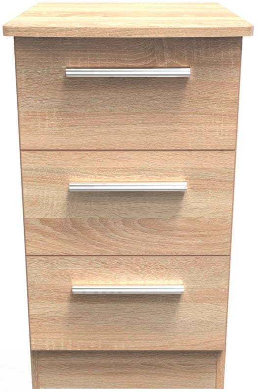 Knightsbridge 3 Drawer Bedside Table