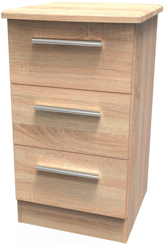 Knightsbridge 3 Drawer Bedside Table