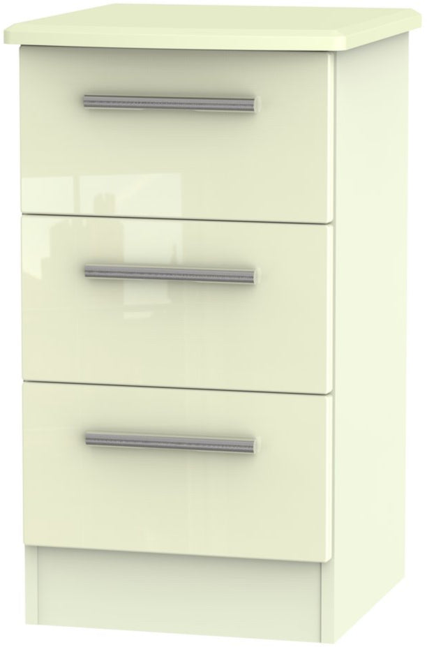 Knightsbridge 3 Drawer Bedside, 3 Drawer Chest of Drawers & 3 Door Triple Wardrobe