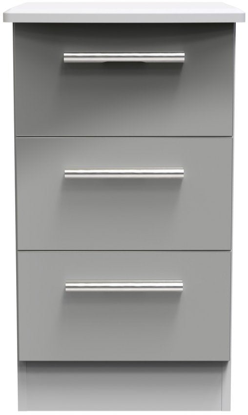 Knightsbridge 3 Drawer Bedside, 3 Drawer Chest of Drawers & 3 Door Triple Wardrobe