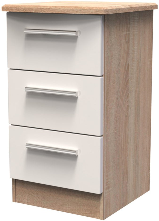 Knightsbridge 3 Drawer Bedside, 3 Drawer Chest of Drawers & 3 Door Triple Wardrobe