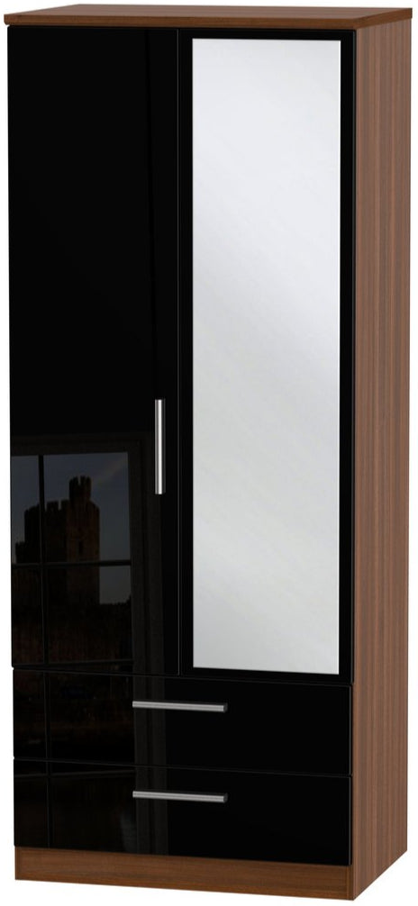 Knightsbridge Mirrored 2 Door 2 Drawer Double Wardrobe