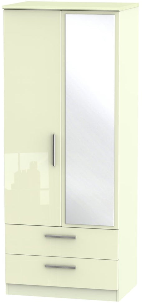 Knightsbridge Mirrored 2 Door 2 Drawer Double Wardrobe