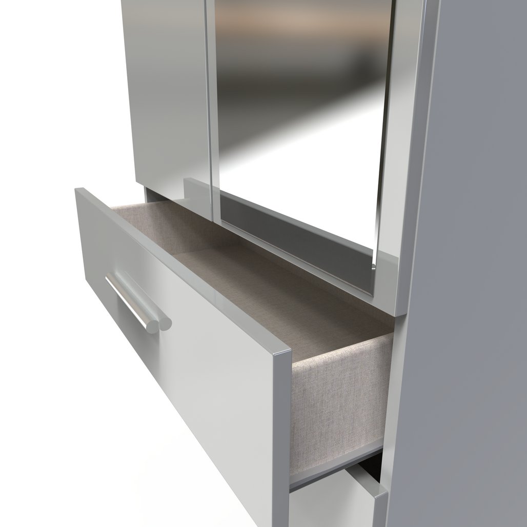 Knightsbridge Mirrored 2 Door 2 Drawer Double Wardrobe
