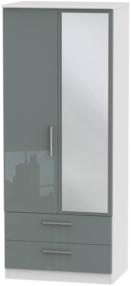 Knightsbridge Mirrored 2 Door 2 Drawer Double Wardrobe