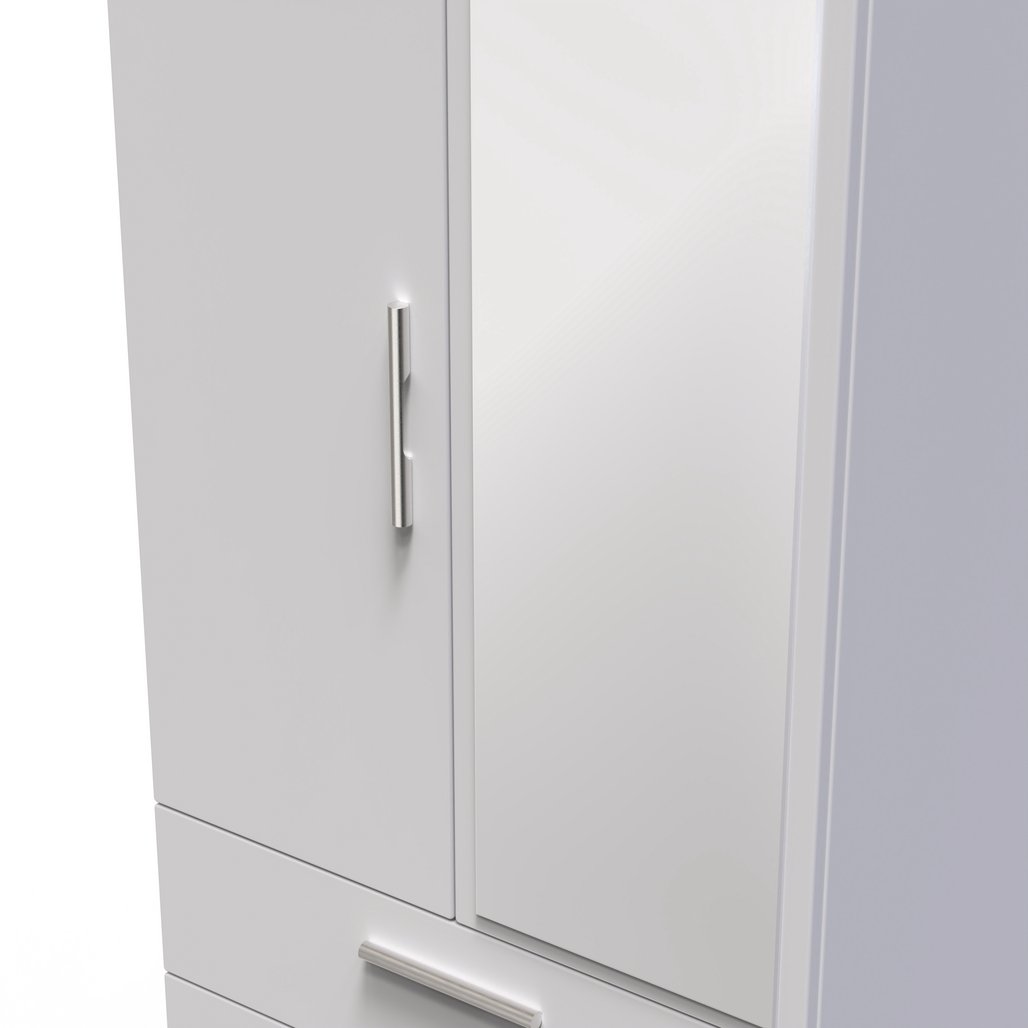 Knightsbridge Mirrored 2 Door 2 Drawer Double Wardrobe