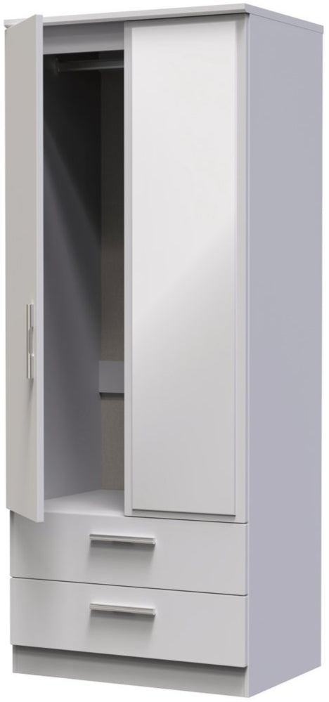 Knightsbridge Mirrored 2 Door 2 Drawer Double Wardrobe