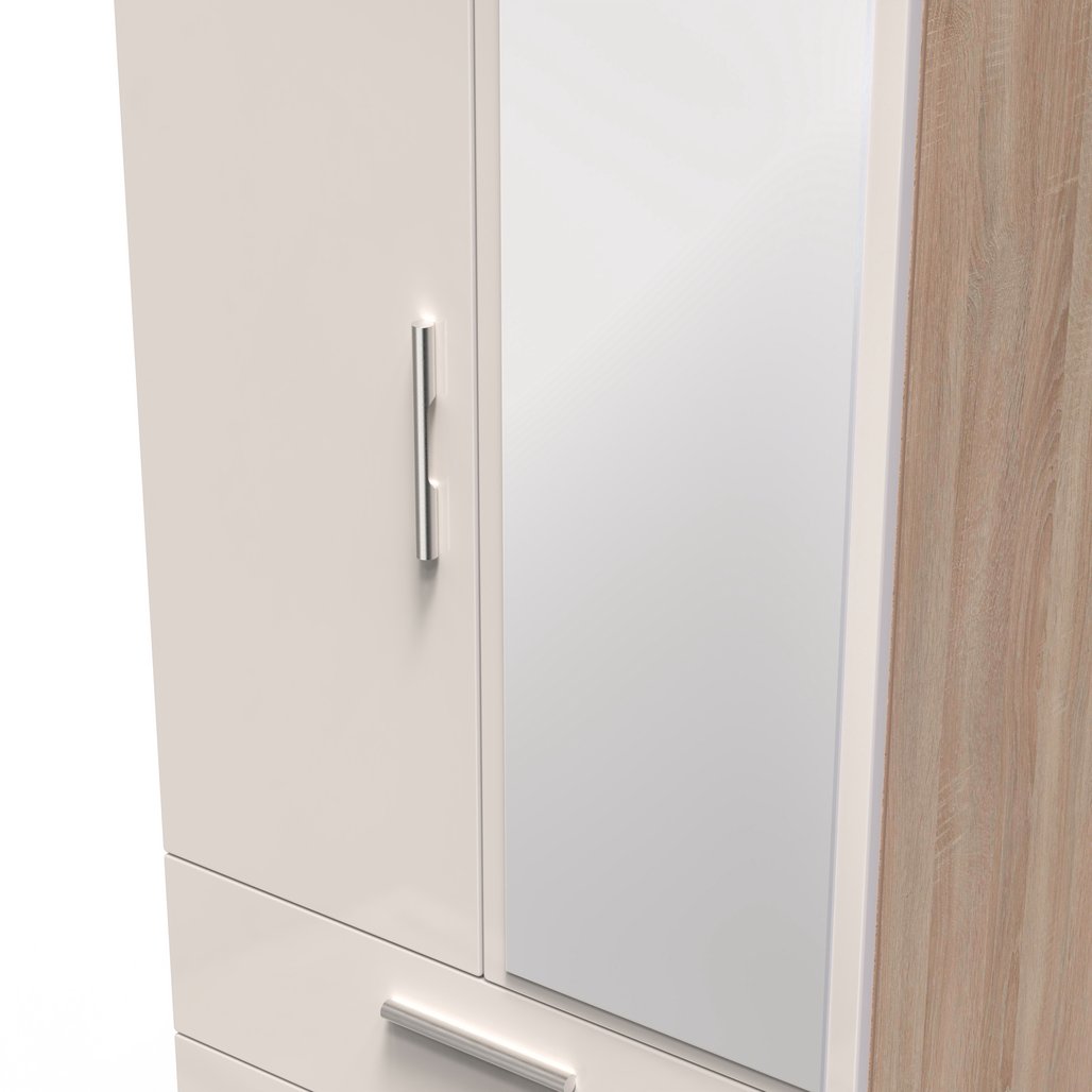 Knightsbridge Mirrored 2 Door 2 Drawer Double Wardrobe