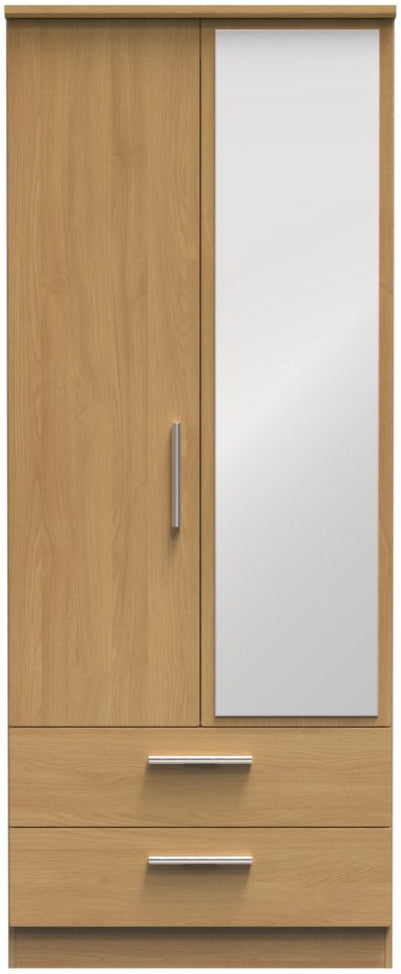 Knightsbridge Mirrored 2 Door 2 Drawer Double Wardrobe