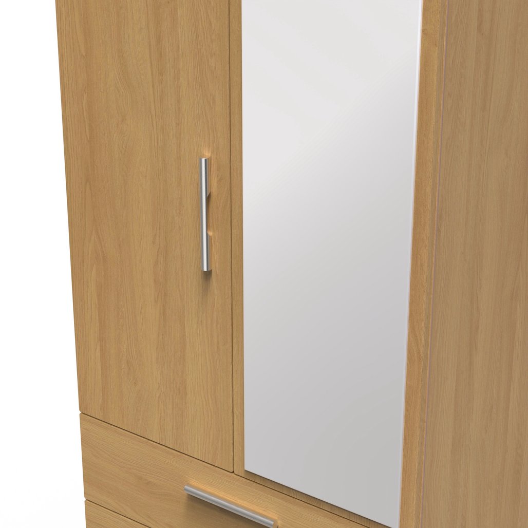 Knightsbridge Mirrored 2 Door 2 Drawer Double Wardrobe