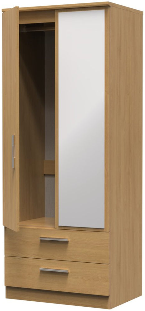 Knightsbridge Mirrored 2 Door 2 Drawer Double Wardrobe