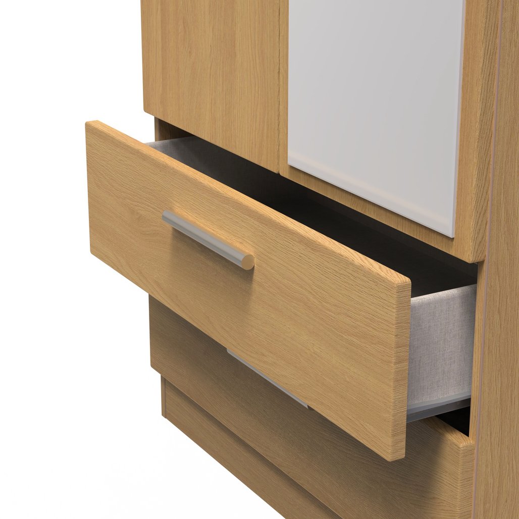 Knightsbridge Mirrored 2 Door 2 Drawer Double Wardrobe