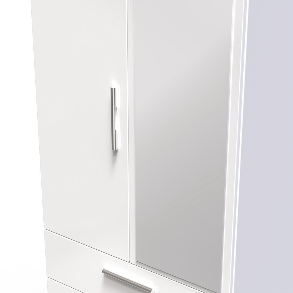 Knightsbridge Mirrored 2 Door 2 Drawer Double Wardrobe