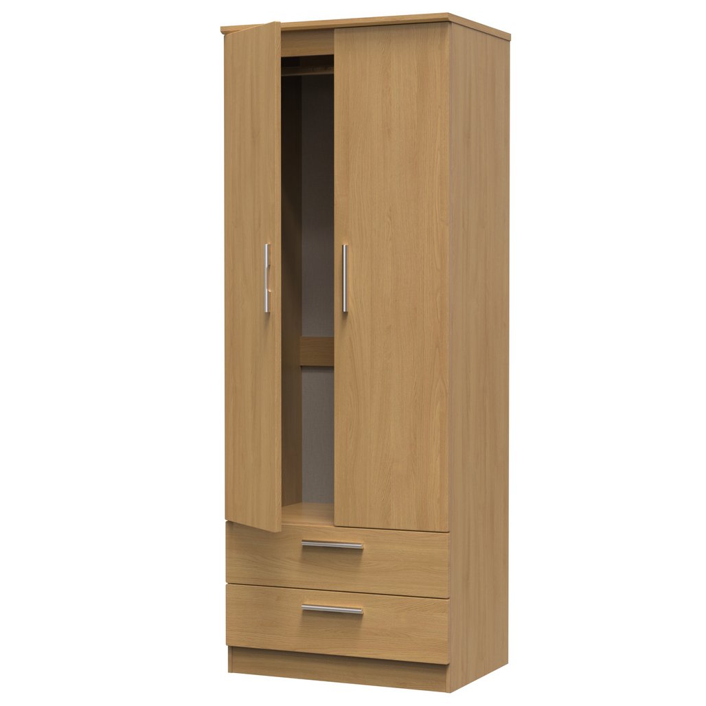Knightsbridge Tall 2 Door 2 Drawer Double Wardrobe