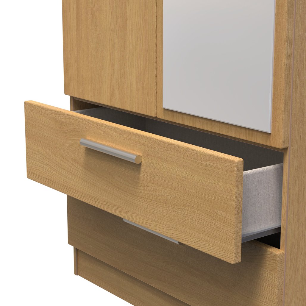 Knightsbridge Tall 2 Door 2 Drawer Double Mirrored Wardrobe