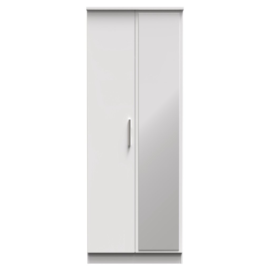 Knightsbridge Tall Mirrored 2 Door Double Wardrobe