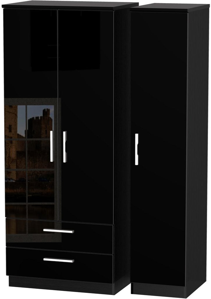 Knightsbridge 2 Drawer 3 Door Triple Wardrobe