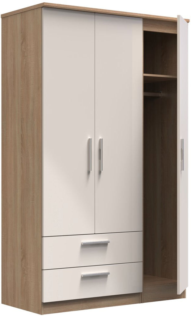 Knightsbridge 2 Drawer 3 Door Triple Wardrobe
