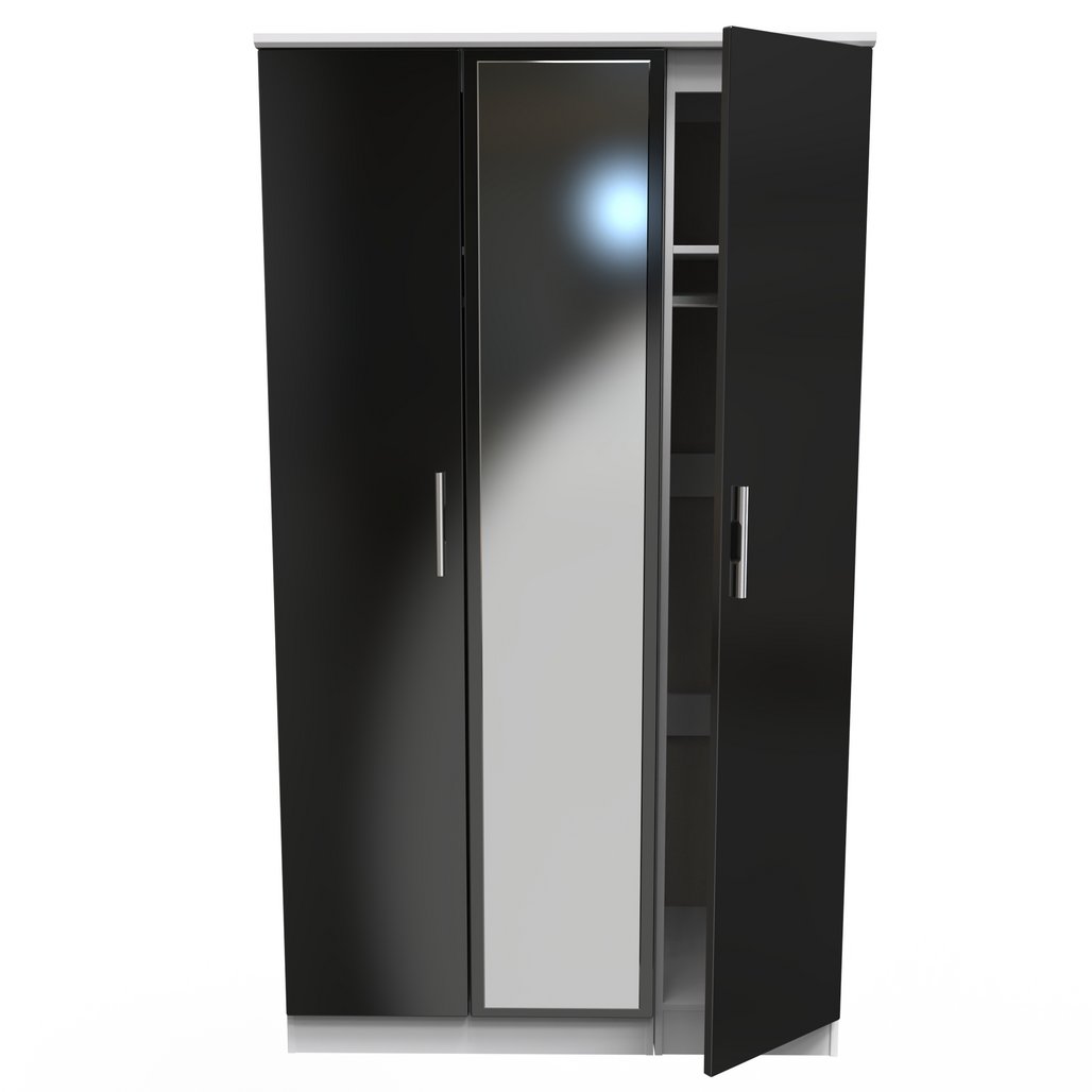 Knightsbridge Mirrored 3 Door Triple Wardrobe
