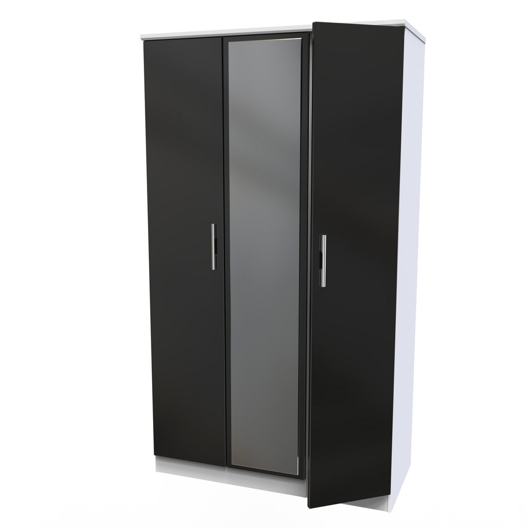 Knightsbridge Mirrored 3 Door Triple Wardrobe