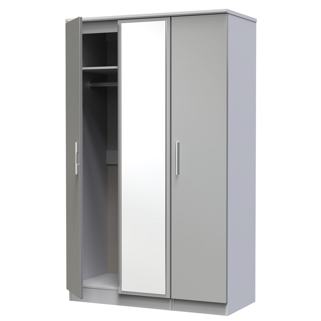 Knightsbridge Mirrored 3 Door Triple Wardrobe