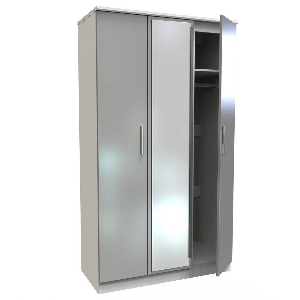 Knightsbridge Mirrored 3 Door Triple Wardrobe