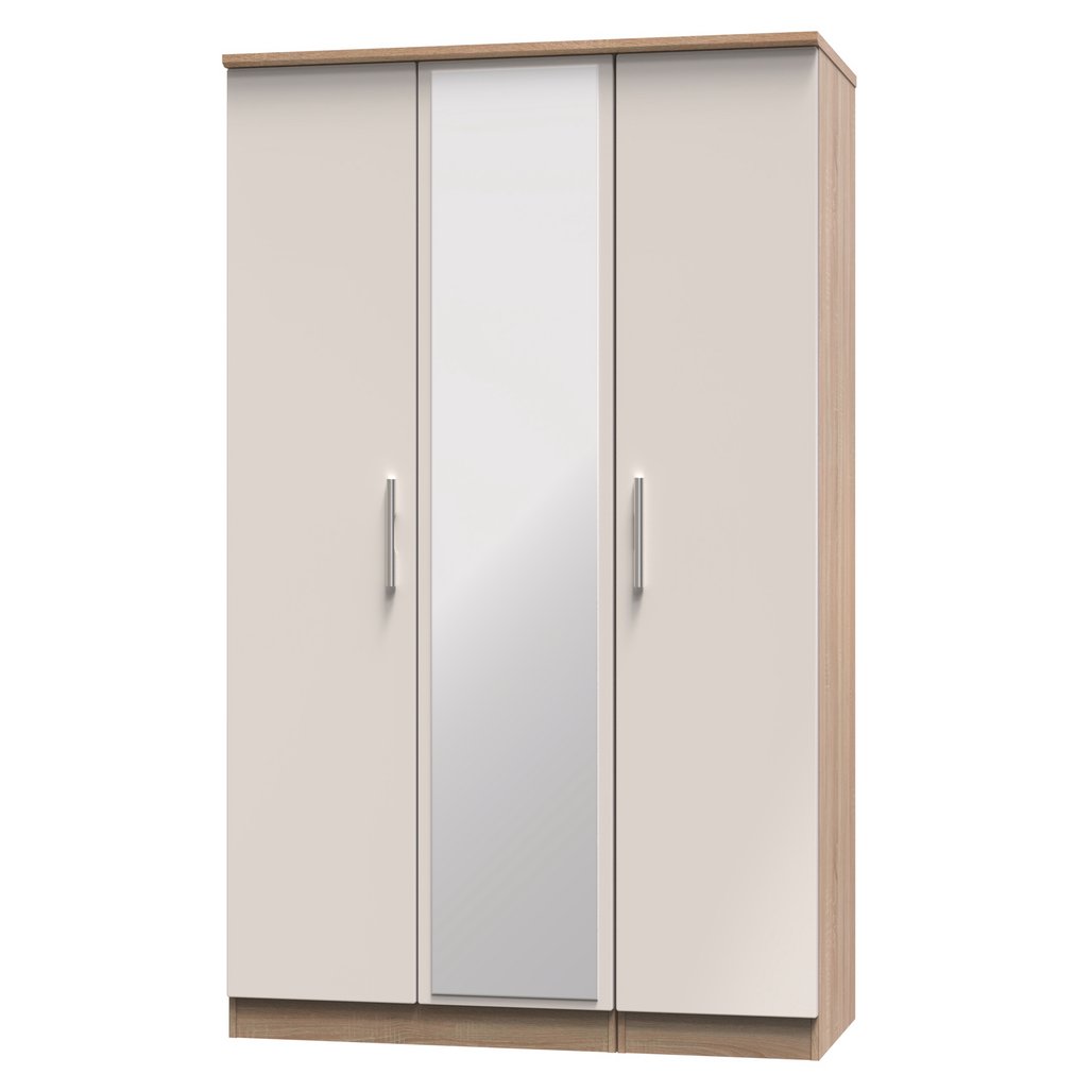 Knightsbridge Mirrored 3 Door Triple Wardrobe
