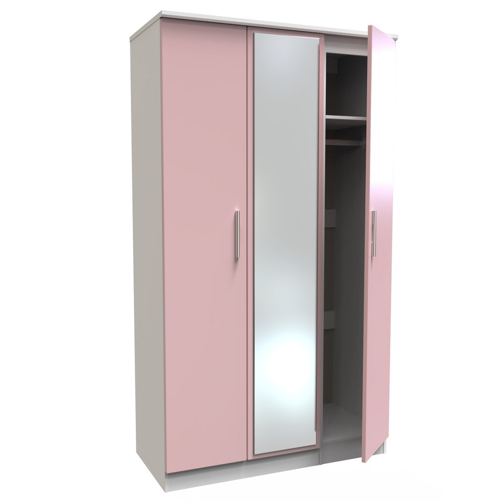 Knightsbridge Mirrored 3 Door Triple Wardrobe