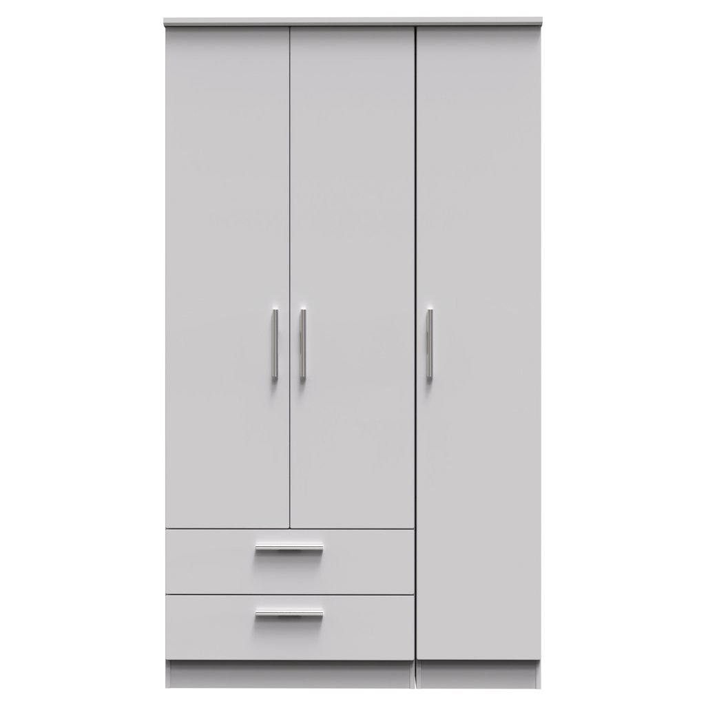 Knightsbridge Tall Large 2 Drawer 3 Door Triple Wardrobe
