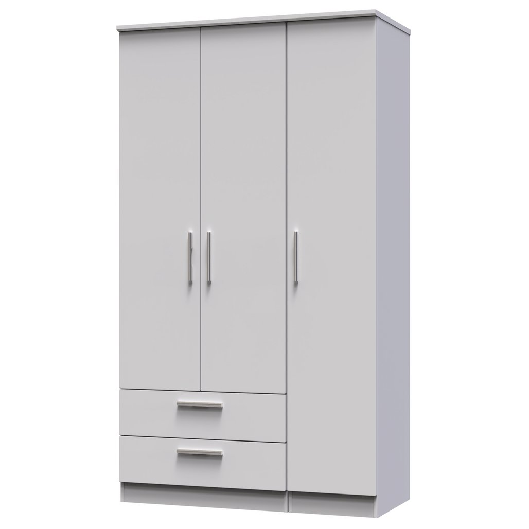 Knightsbridge Tall Large 2 Drawer 3 Door Triple Wardrobe
