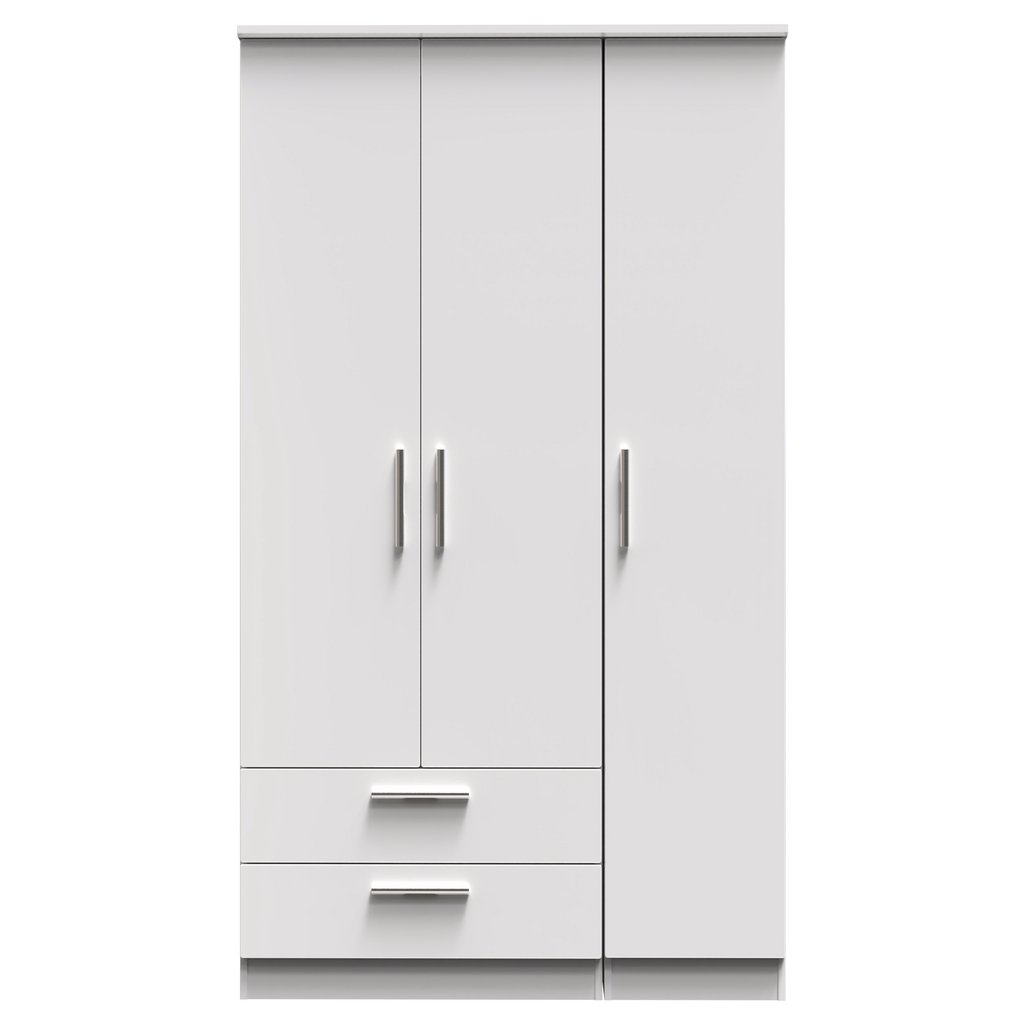 Knightsbridge Tall Large 2 Drawer 3 Door Triple Wardrobe