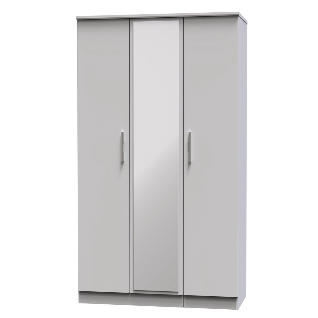 Knightsbridge Tall Mirrored 3 Door Triple Wardrobe