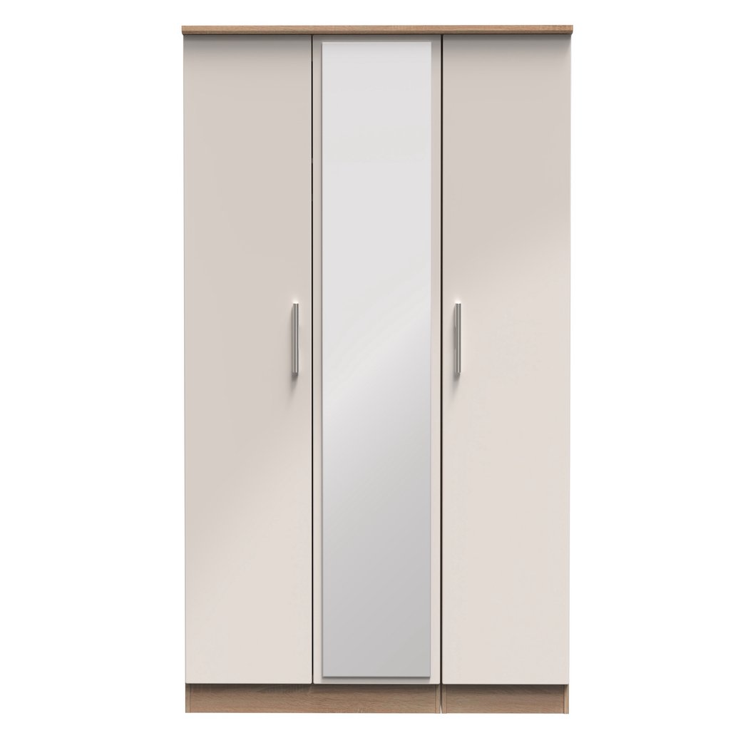 Knightsbridge Tall Mirrored 3 Door Triple Wardrobe