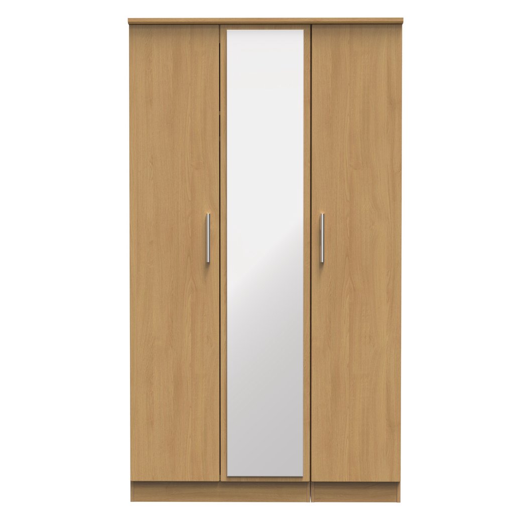 Knightsbridge Tall Mirrored 3 Door Triple Wardrobe