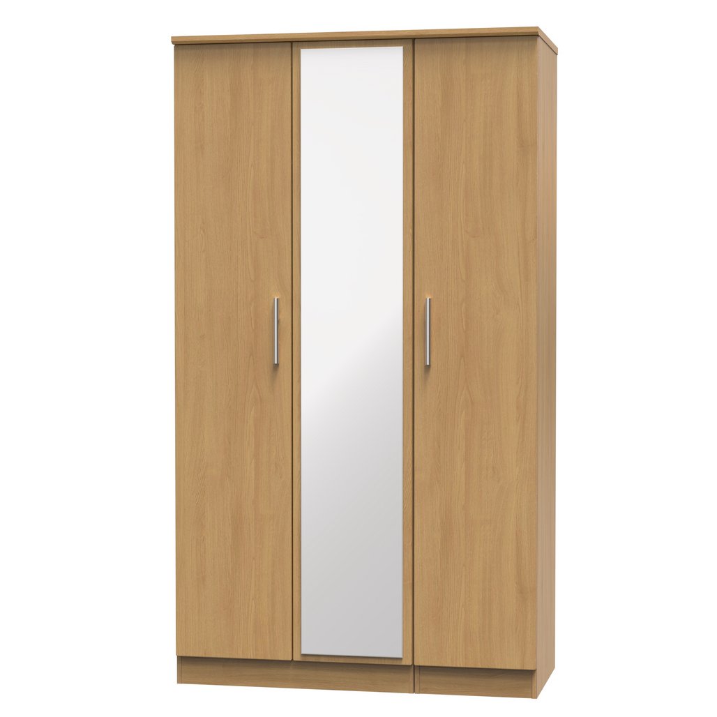 Knightsbridge Tall Mirrored 3 Door Triple Wardrobe