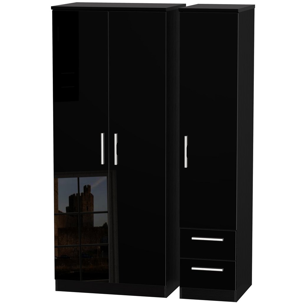 Knightsbridge 2 Drawer 3 Door Triple Wardrobe