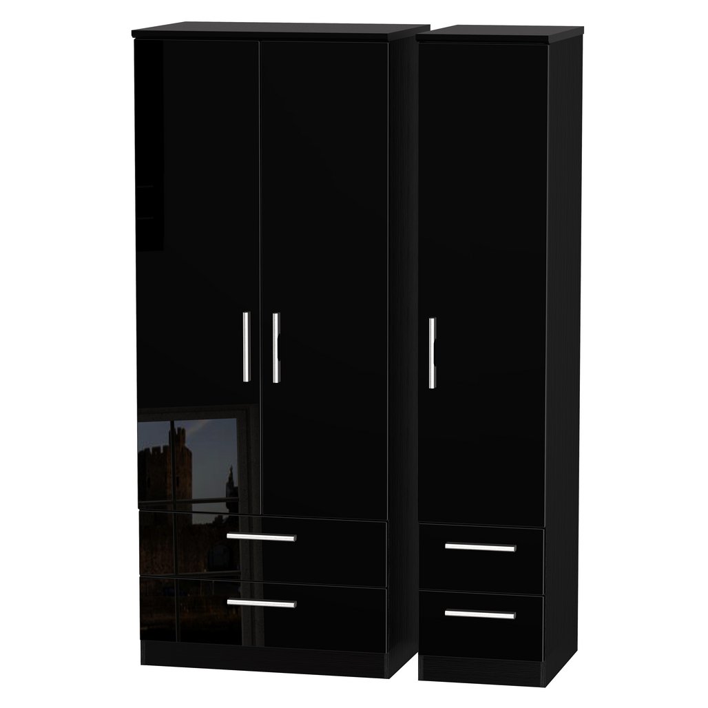 Knightsbridge 4 Drawer 3 Door Triple Wardrobe