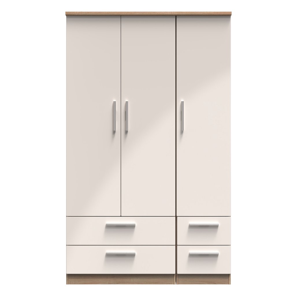 Knightsbridge 4 Drawer 3 Door Triple Wardrobe