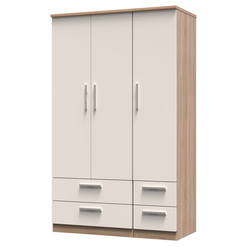 Knightsbridge 4 Drawer 3 Door Triple Wardrobe