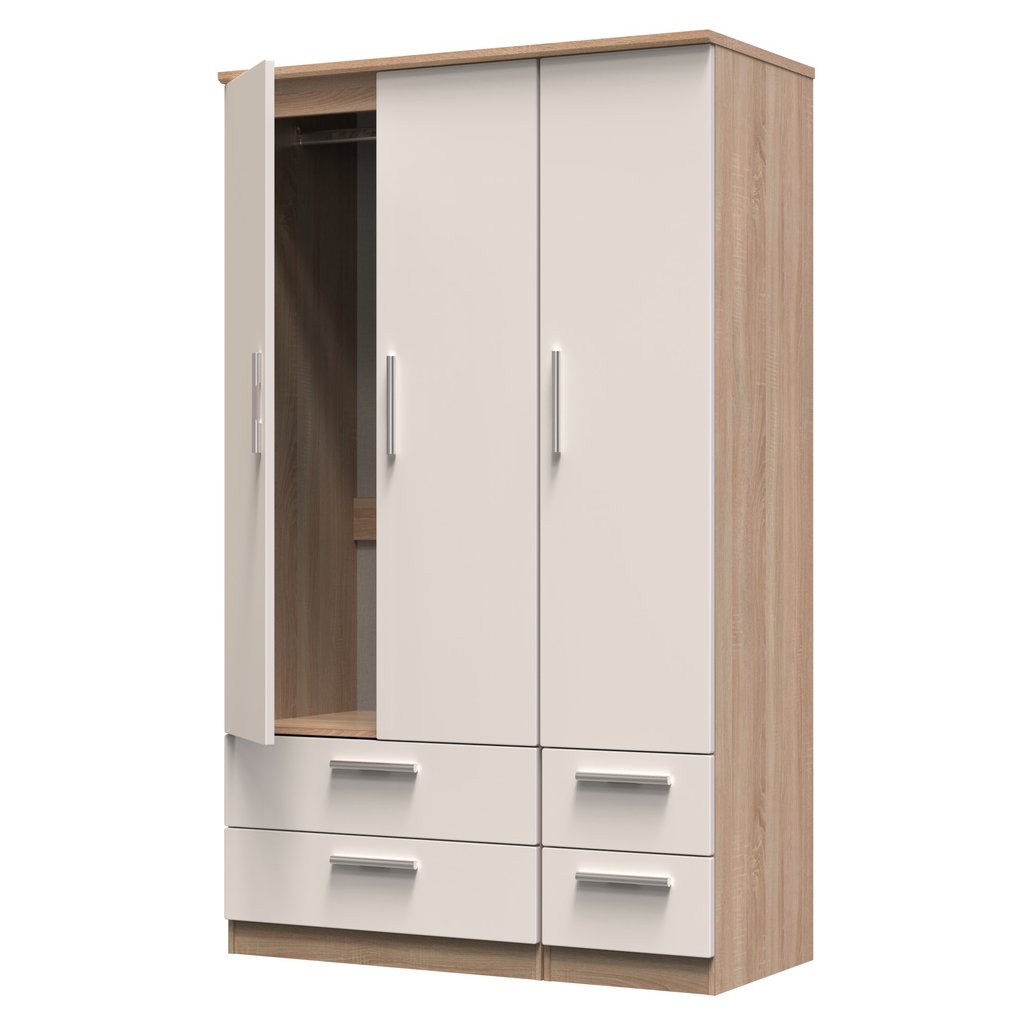 Knightsbridge 4 Drawer 3 Door Triple Wardrobe