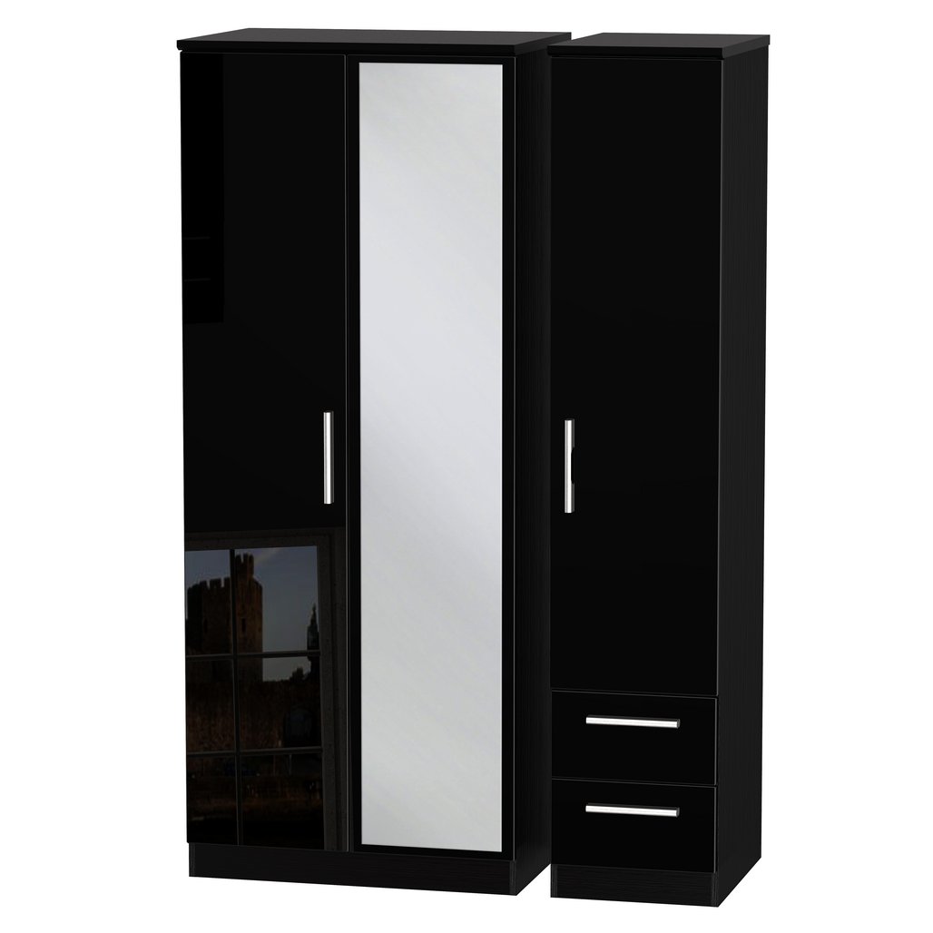 Knightsbridge Mirrored 2 Door 3 Door Wardrobe