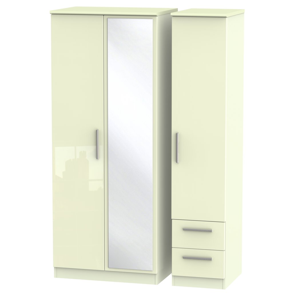Knightsbridge Mirrored 2 Door 3 Door Wardrobe