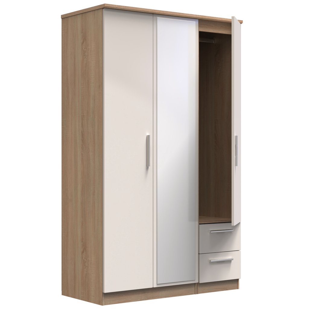 Knightsbridge Mirrored 2 Door 3 Door Wardrobe