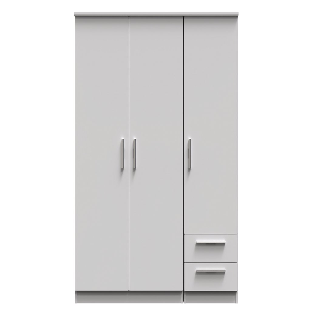 Knightsbridge Tall 2 Drawer 3 Door Triple Wardrobe