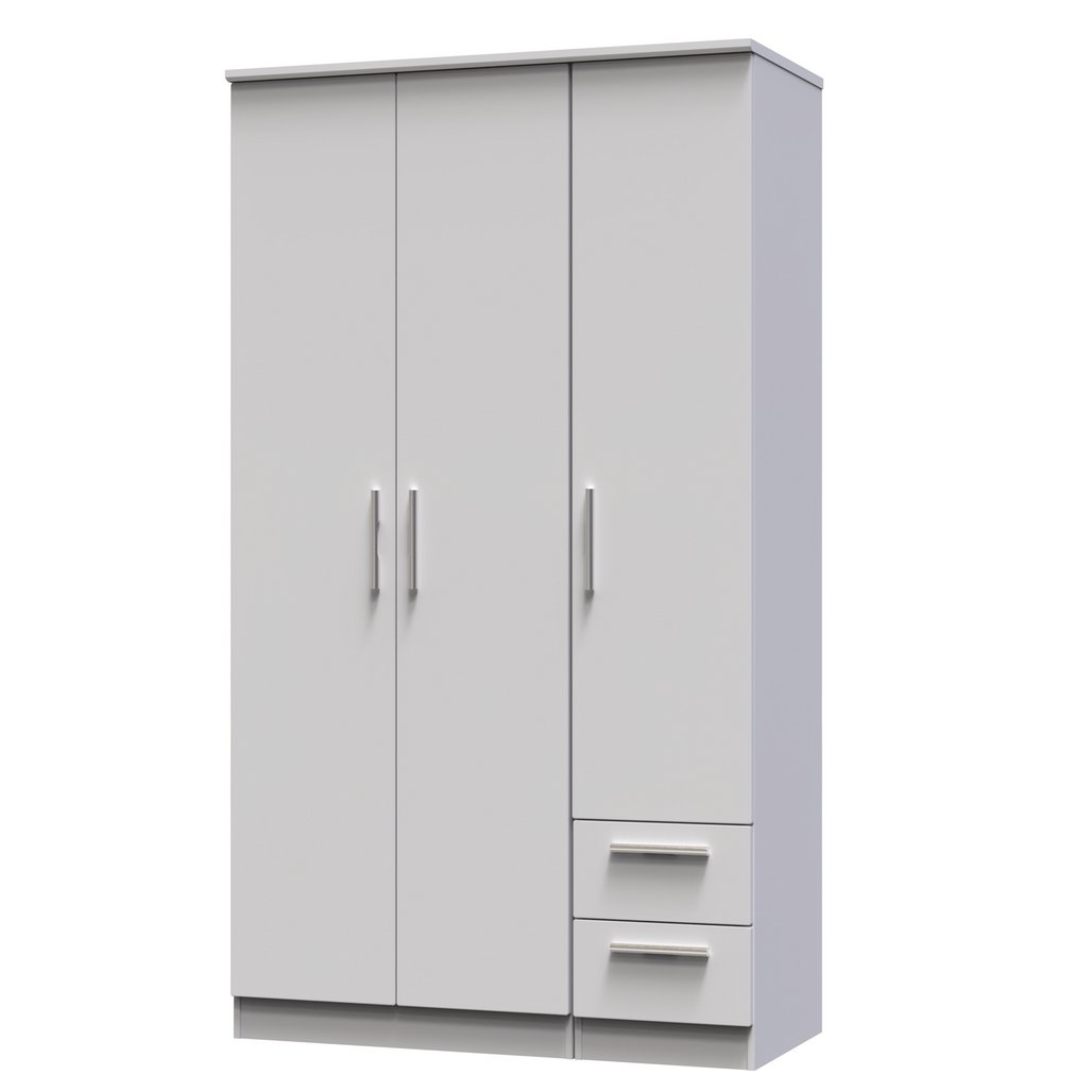 Knightsbridge Tall 2 Drawer 3 Door Triple Wardrobe