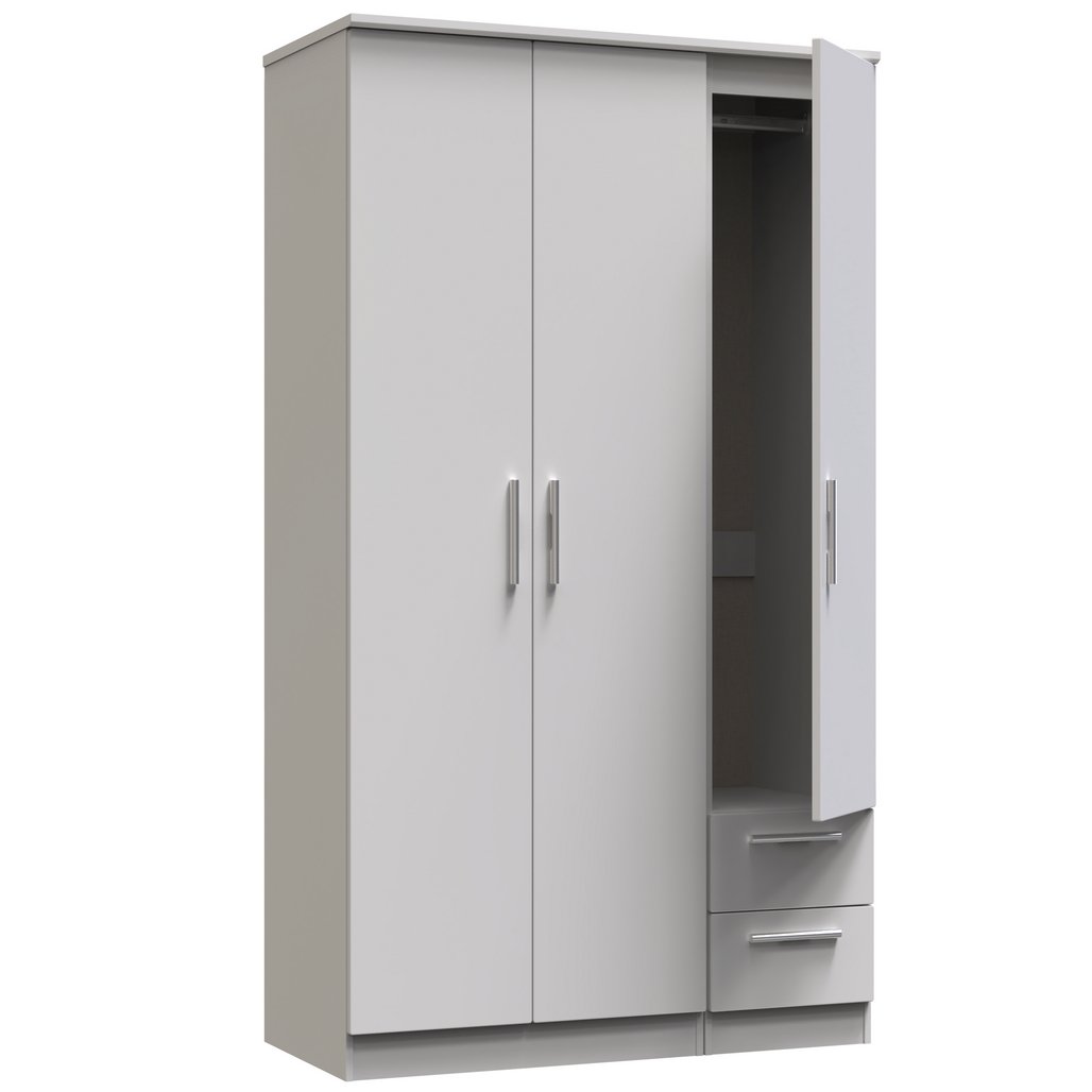 Knightsbridge Tall 2 Drawer 3 Door Triple Wardrobe