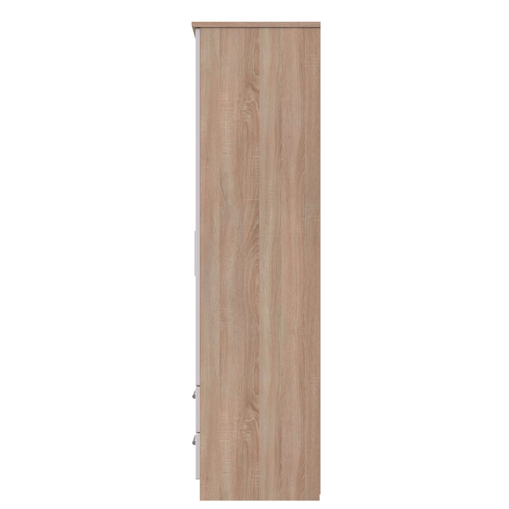 Knightsbridge Tall Mirrored 2 Drawer 3 Door Triple Wardrobe